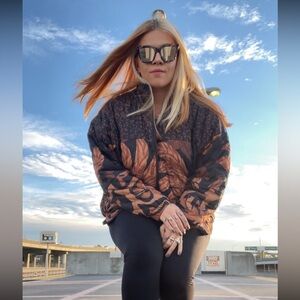 Tribal Print Tan and Black Jacket